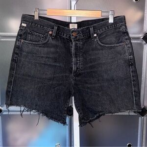 Citizens of Humanity Bailey Loose Fit Denim Shorts Black/Grey Wash Women’s 32